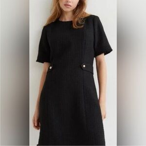 Black Textured Mini Dress - NWT